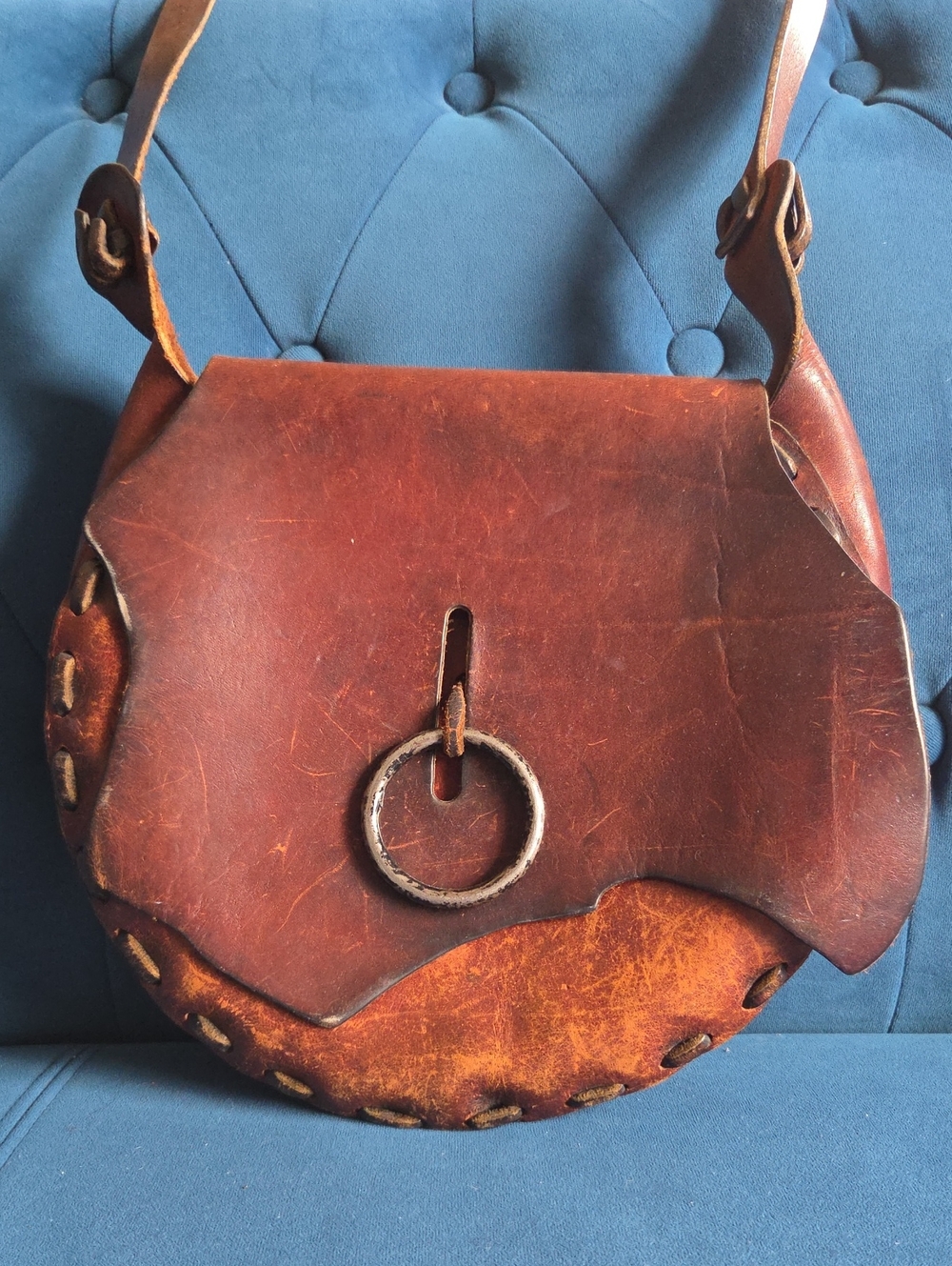 VINTAGE 70s Leather Shoulder Bag